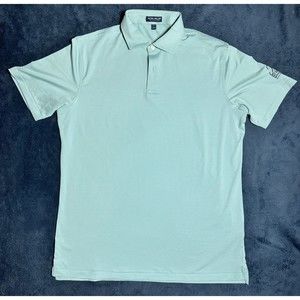 Peter Millar Polo Shirt Adult Large Blue Striped Crown Crafted Mens